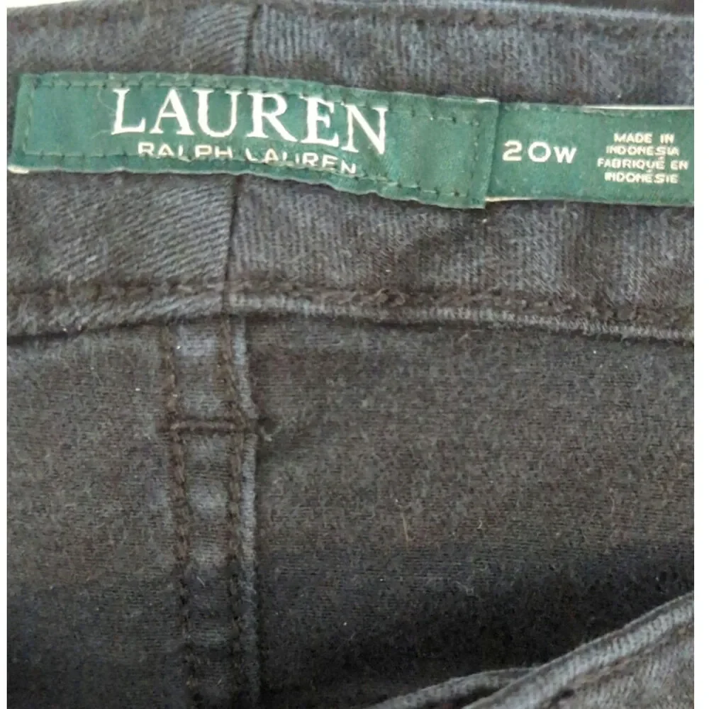Lauren Ralph Lauren Black Tapered Down‎ Mid Rise Casual Slim Denim Womens 20W